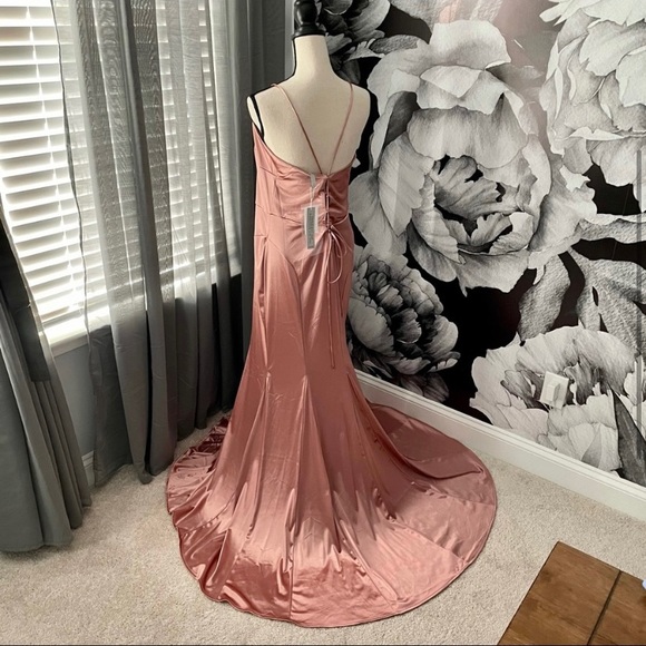 NWT H&M Satin Rose Quartz Prom Wedding Gown - Picture 8 of 10